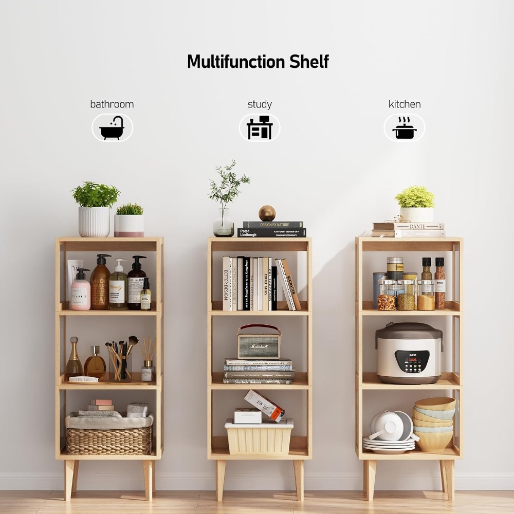4 Tier Book Shelf, Oak, view 4