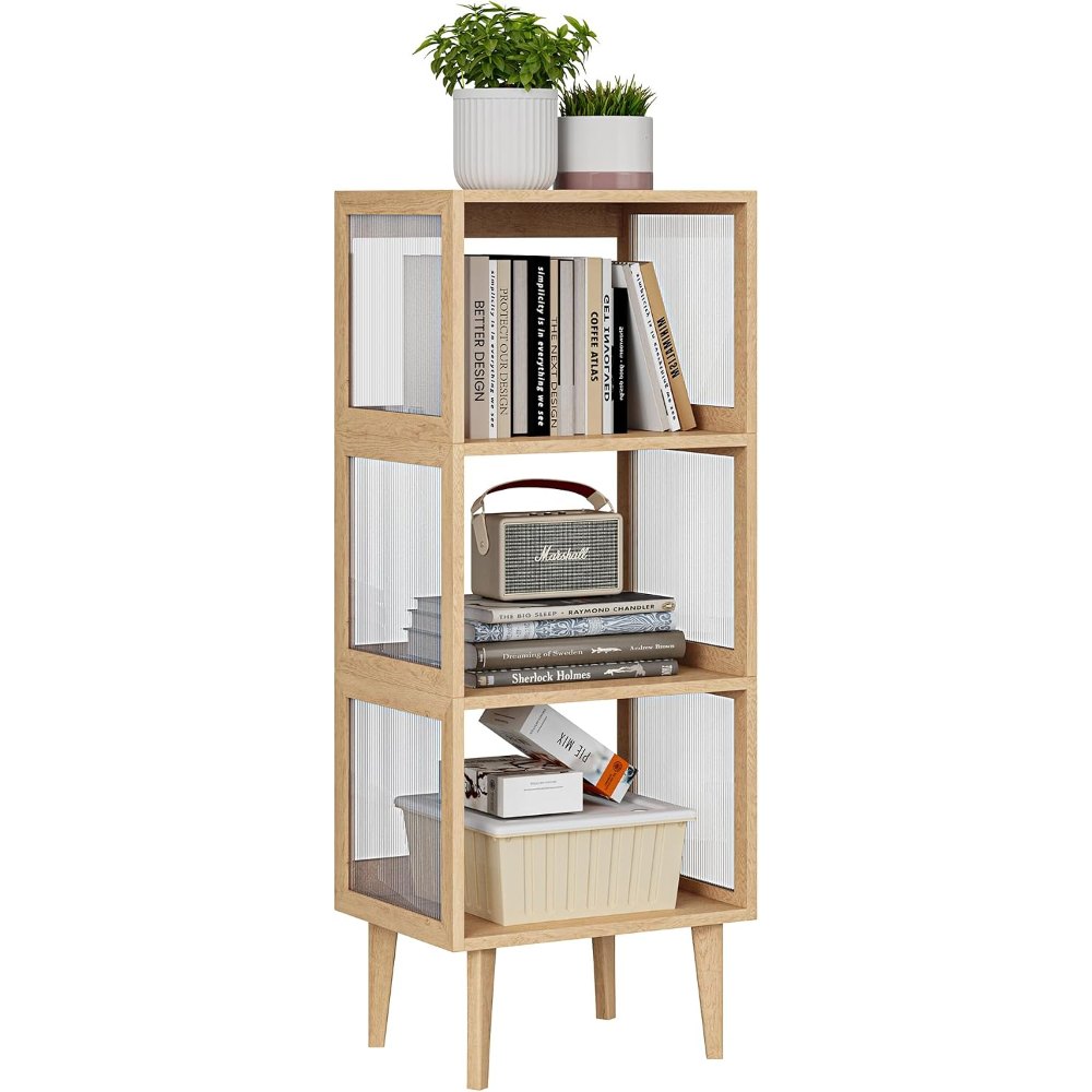4 Tier Book Shelf, Oak, view 7