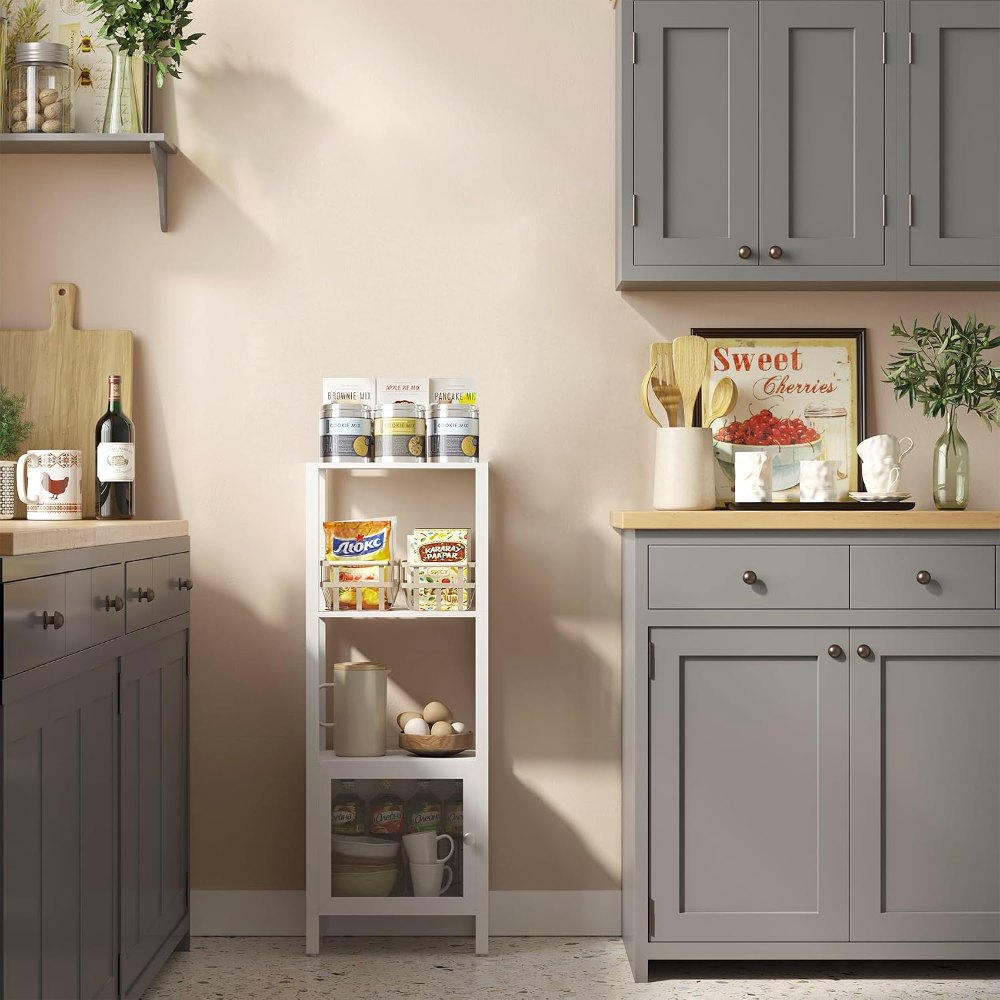 5 Tier Bookcase and Bookshelf, White, view 4