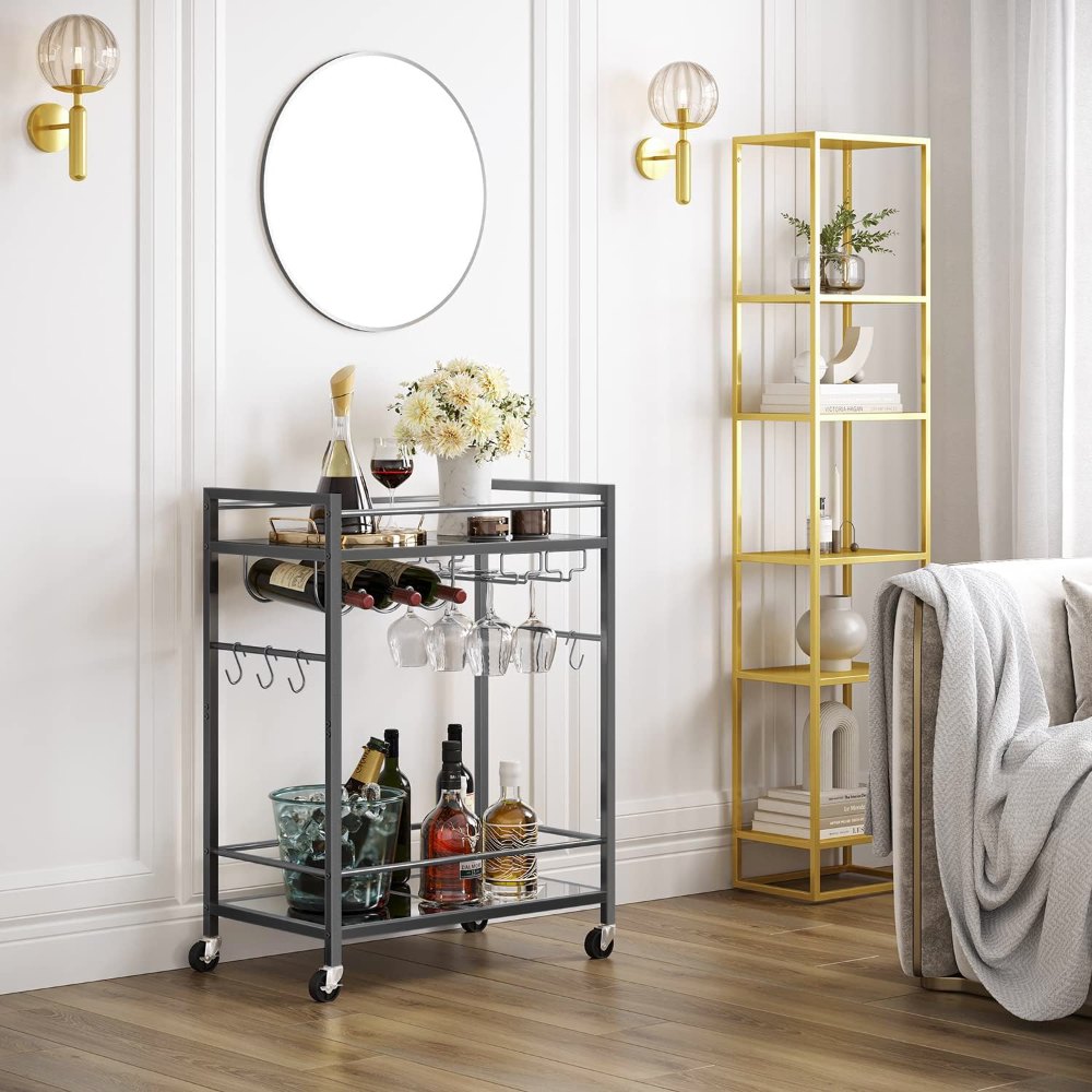 Bar Cart, Black, 23" wide, view 7