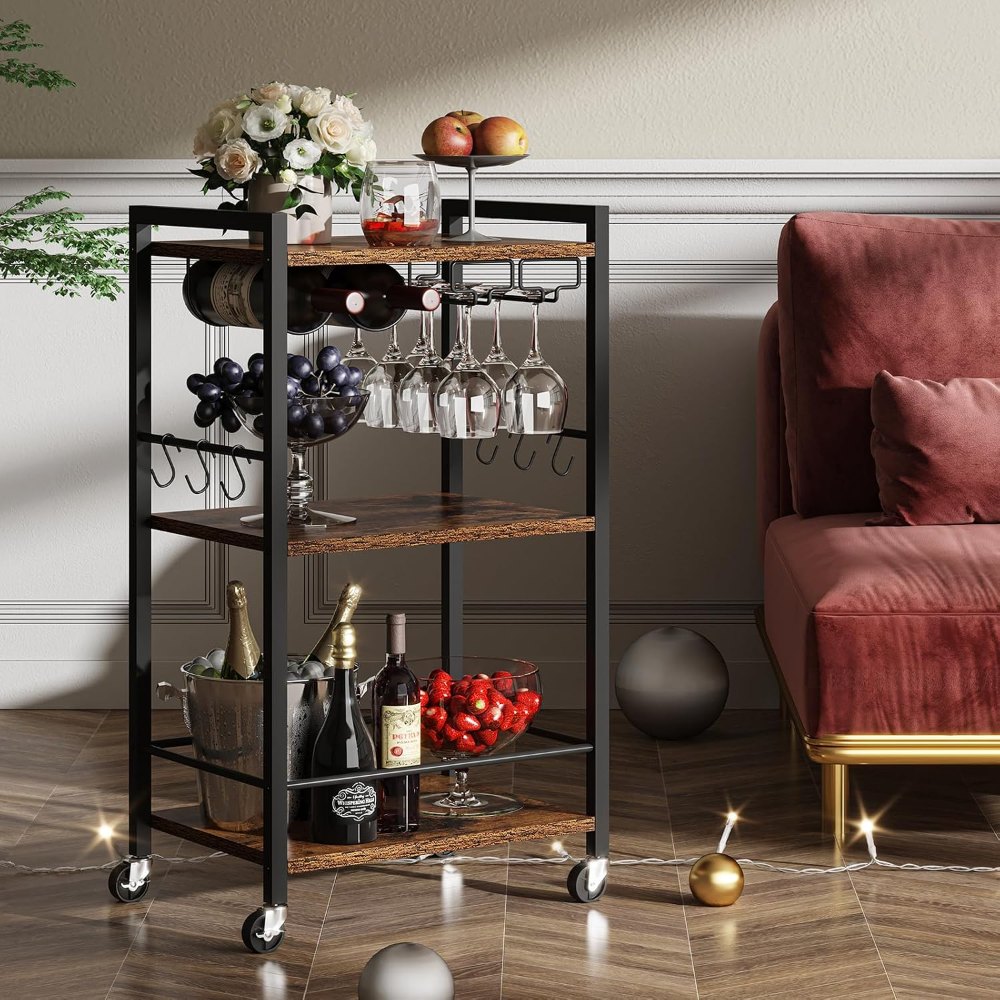 Bar Cart, Brown, 11.8" wide, view 5
