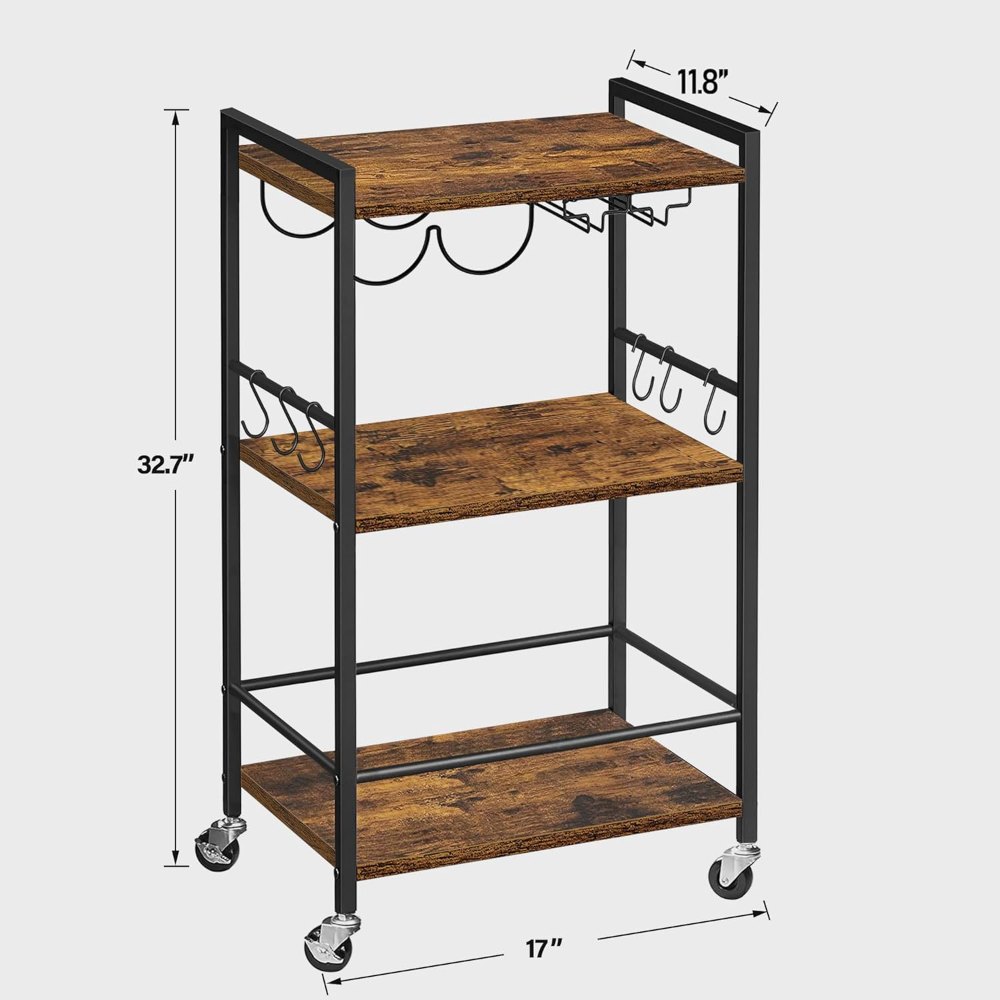 Bar Cart, Brown, 11.8" wide, view 6