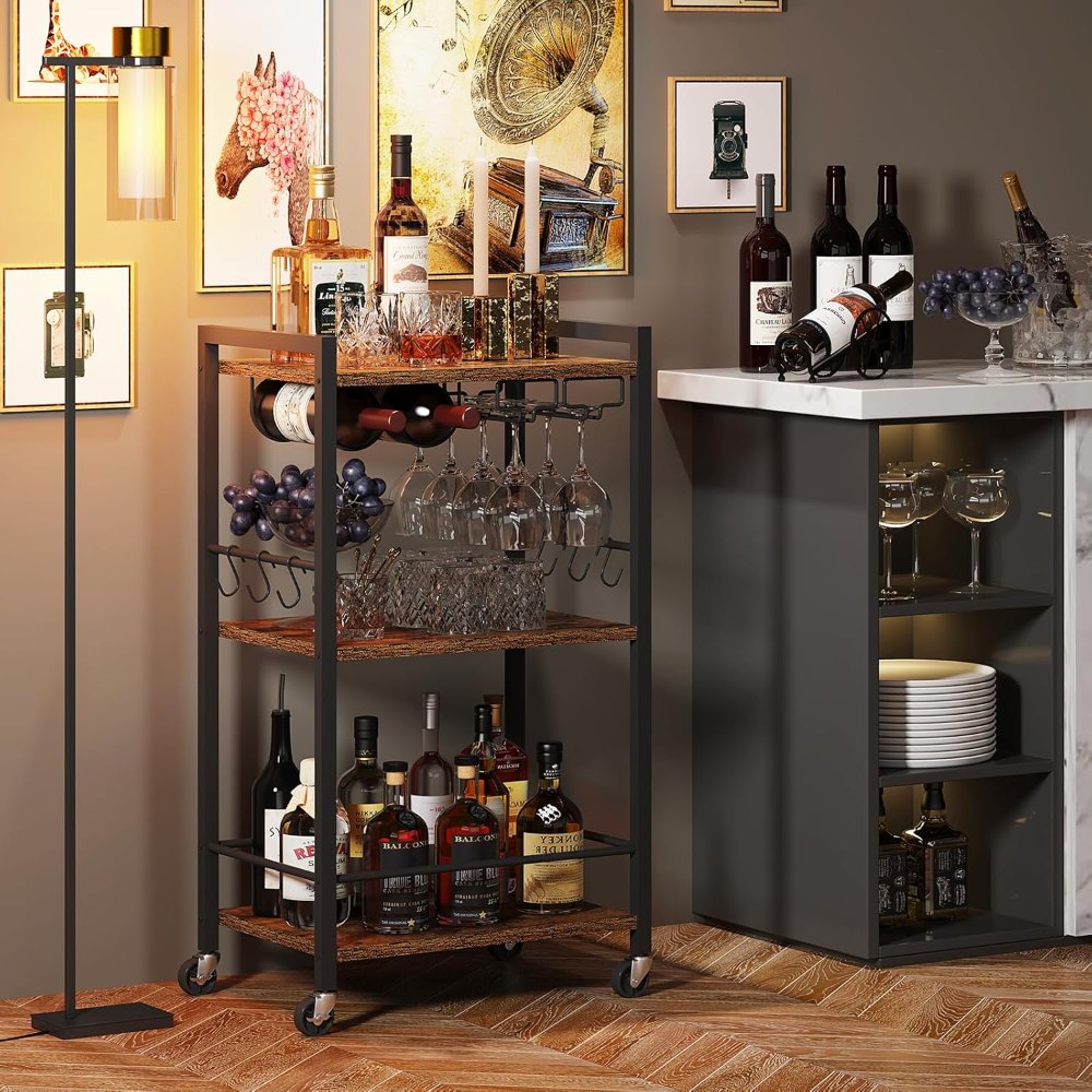 Bar Cart, Brown, 11.8" wide, view 7