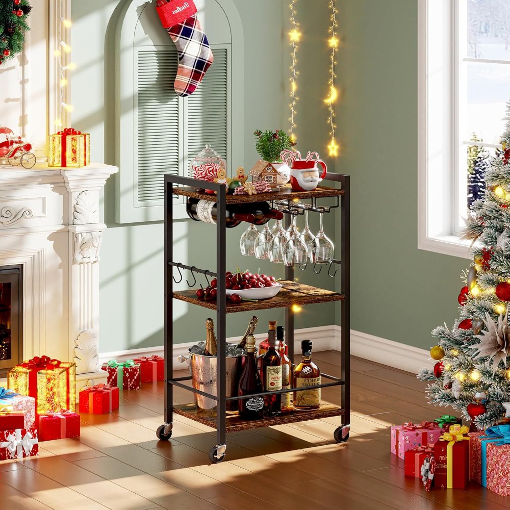 Bar Cart, Brown, 11.8" wide, detail 8