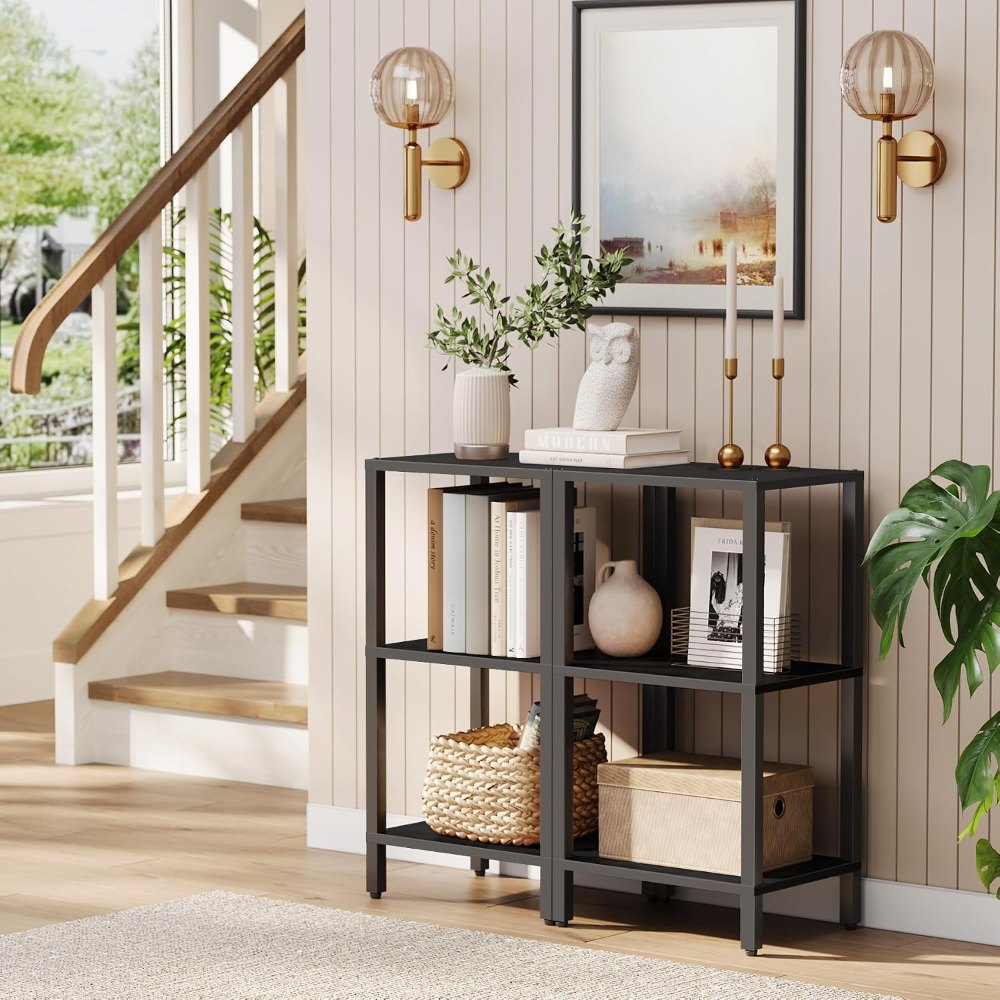 Bookshelf, Narrow, Black, view 4