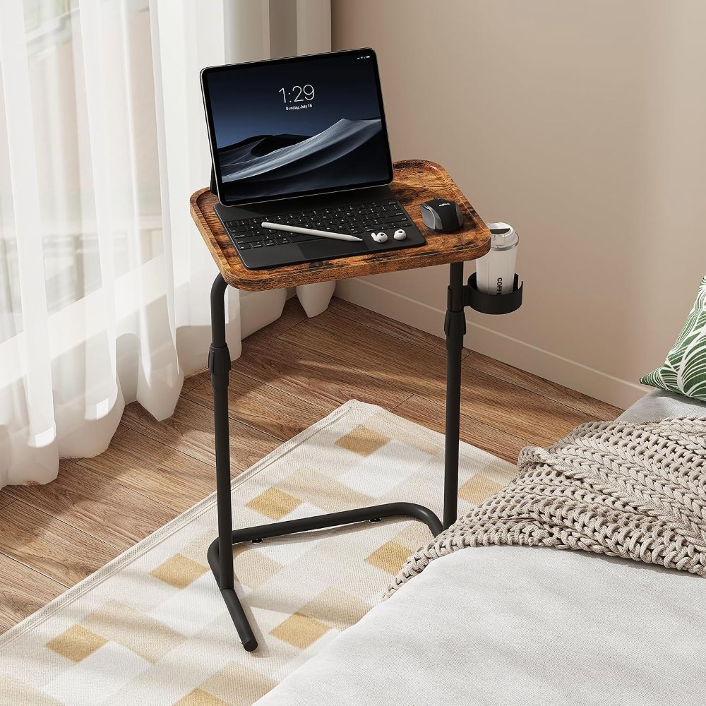 C Shaped End Table, Black, 15.7" wide, view 2