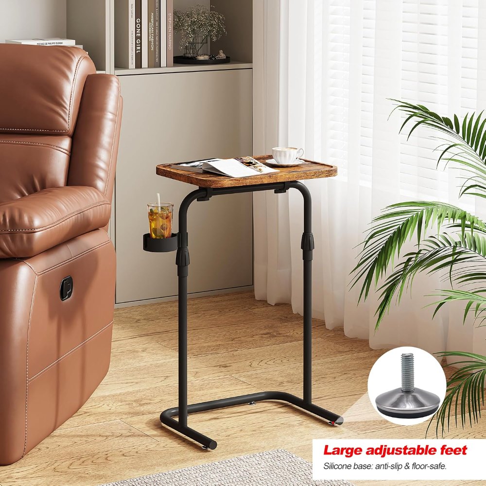C Shaped End Table, Black, 15.7" wide, detail 8
