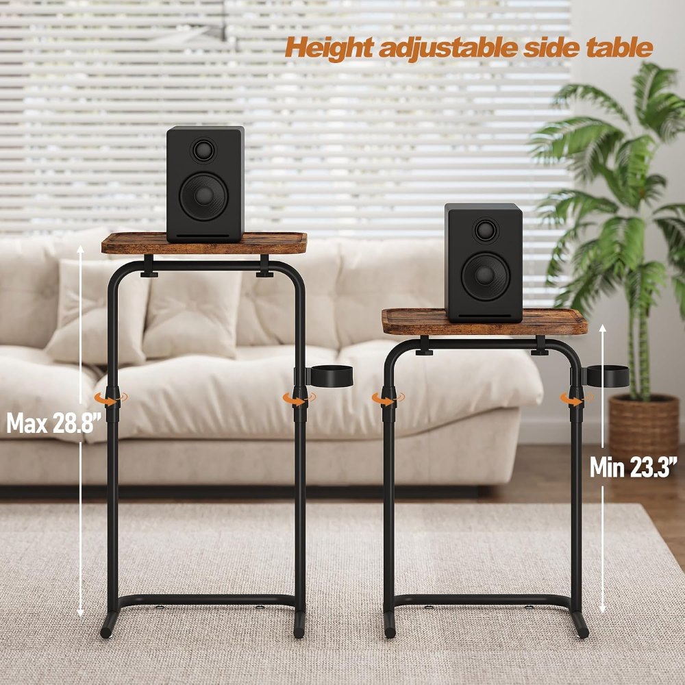 C Shaped End Table, Brown, 15.7" wide, view 6