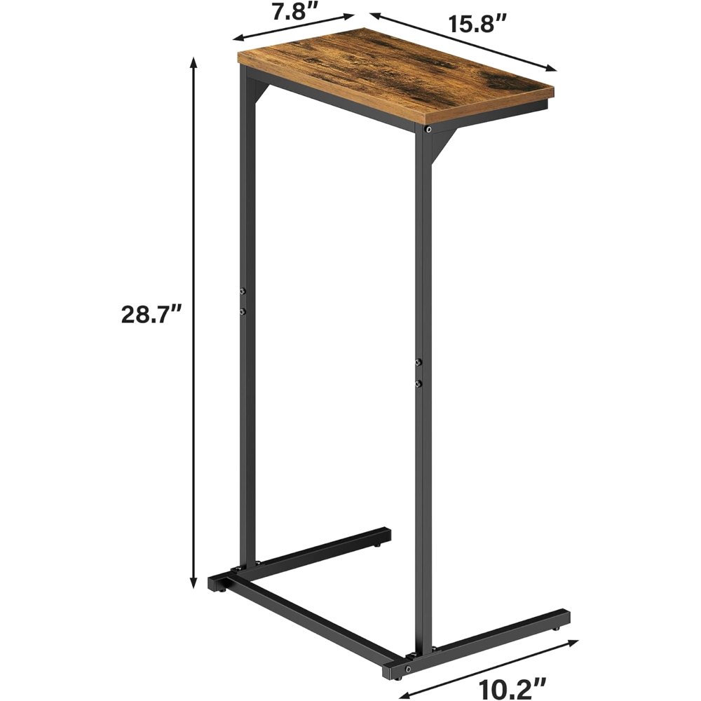 C Shaped End Table, Brown, 15.8" wide, view 3