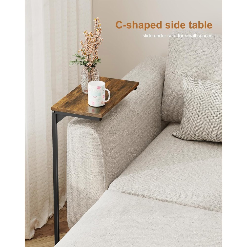 C Shaped End Table, Brown, 15.8" wide, view 5