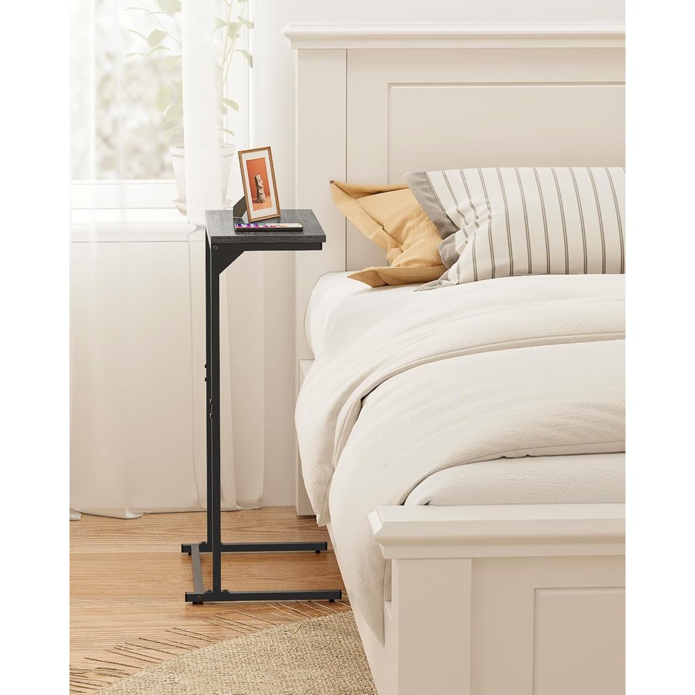 C Shaped End Table, Charcoal Grey, 15.8" wide, view 2