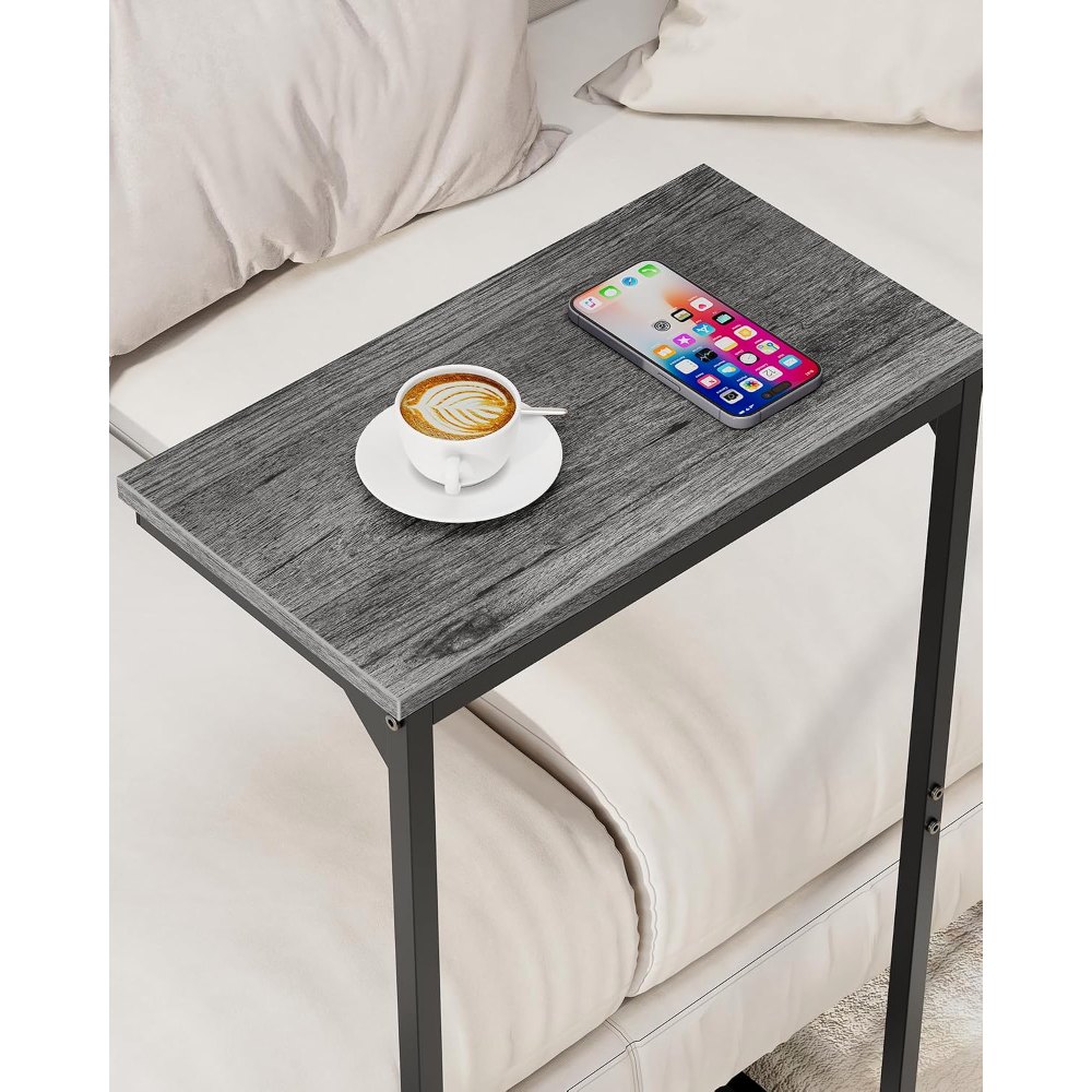 C Shaped End Table, Charcoal Grey, 15.8" wide, view 7