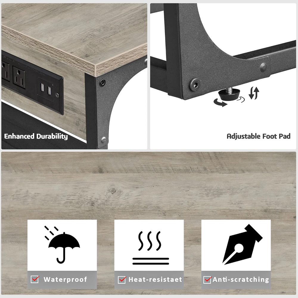 C Shaped End Table, Greige, 11.8" wide, view 8