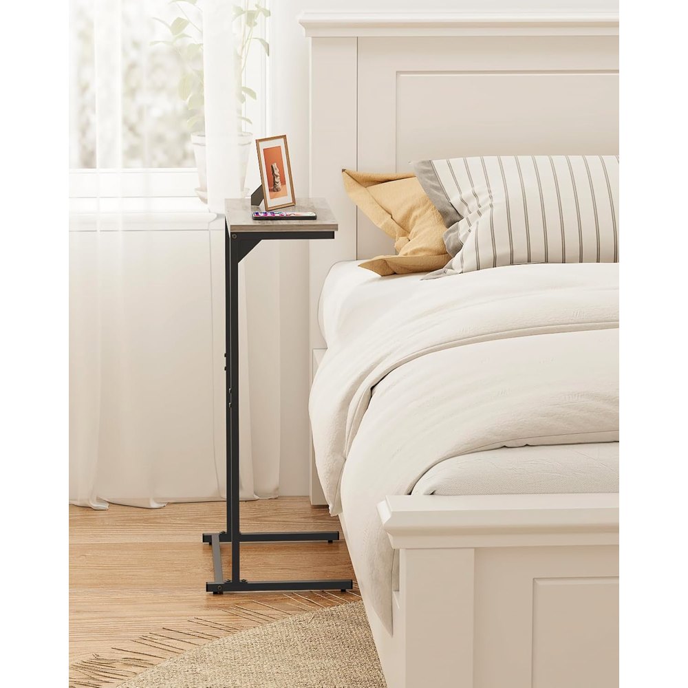C Shaped End Table, Greige, 15.8" wide, view 2