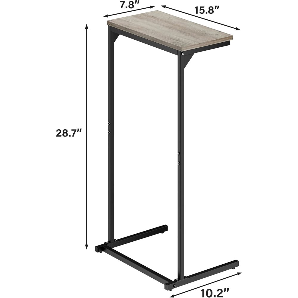 C Shaped End Table, Greige, 15.8" wide, view 7
