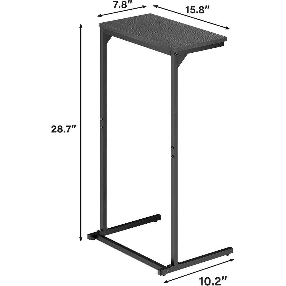 C Shaped End Table, Set of 2, Black, view 6