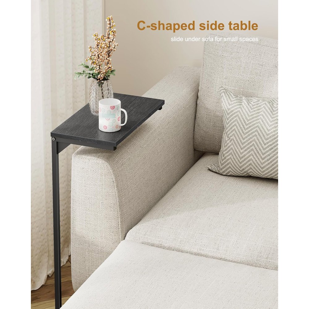 C Shaped End Table, Set of 2, Black, view 7