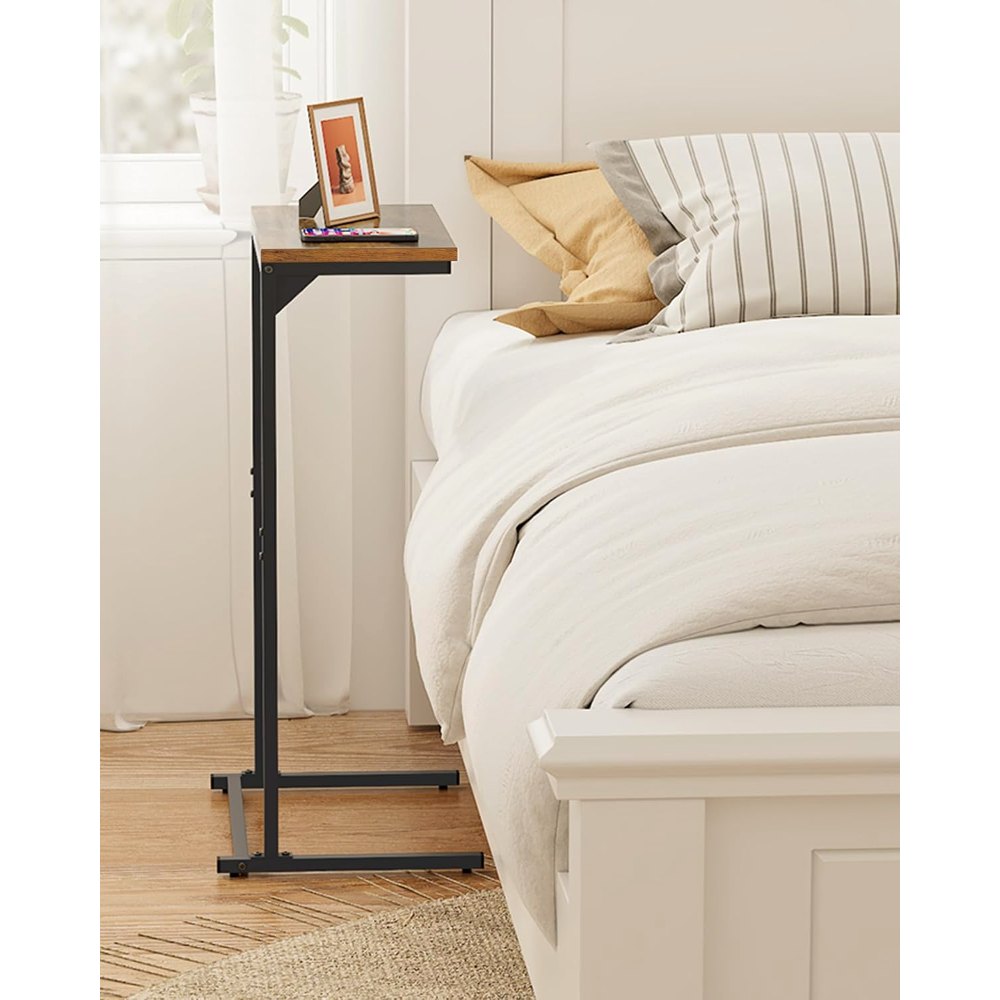 C Shaped End Table, Set of 2, Brown, view 5