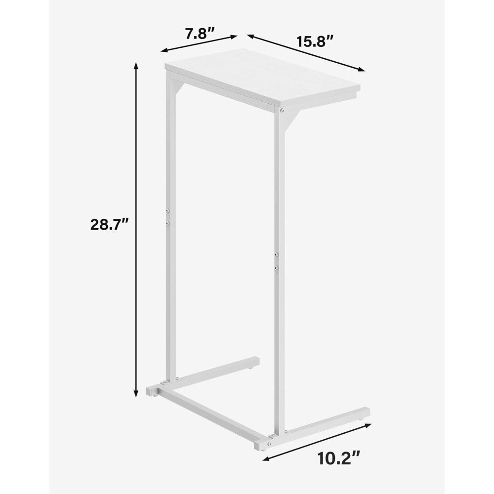 C Shaped End Table, Set of 2, White, view 6