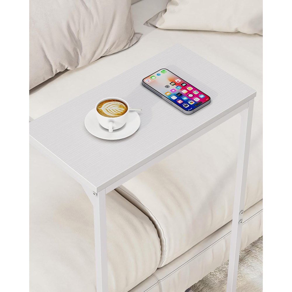 C Shaped End Table, Set of 2, White, detail 8