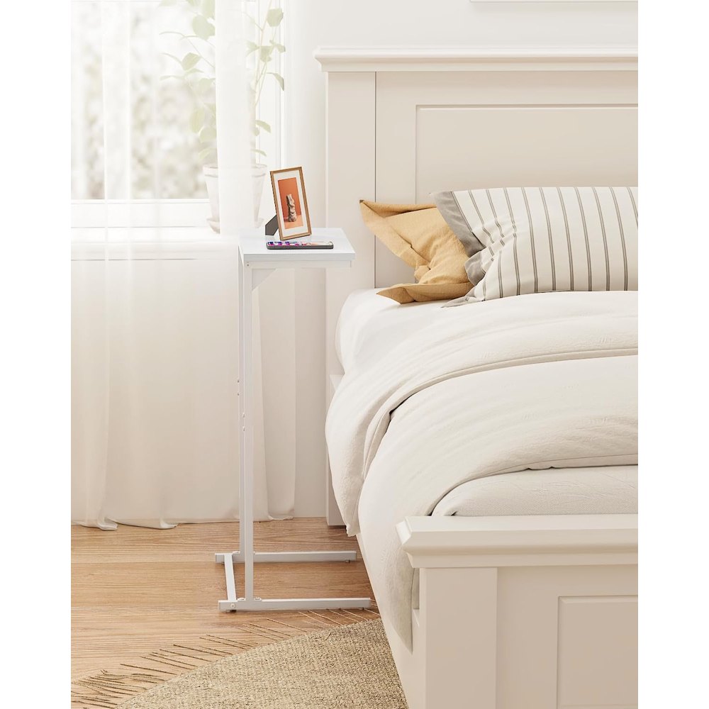 C Shaped End Table, White, 15.8" wide, view 5