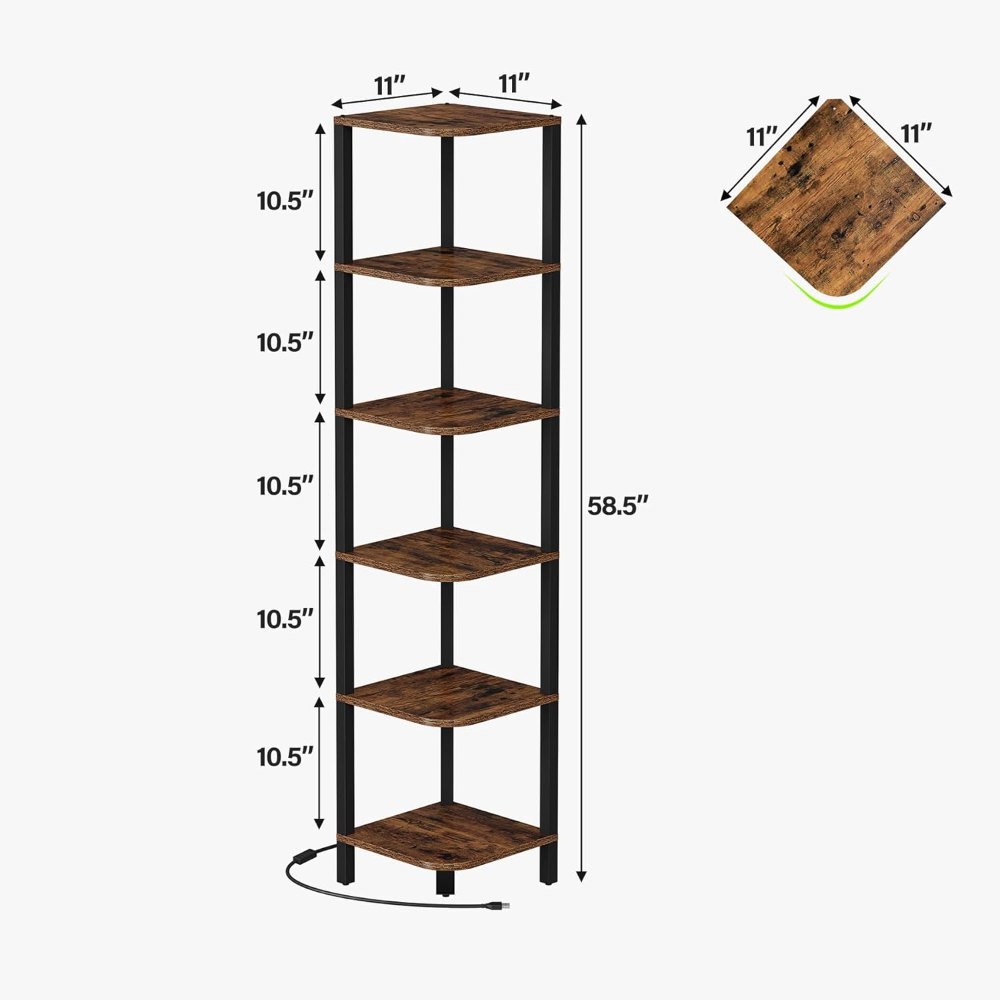 Corner Shelf, Rustic Brown, 11" wide, view 2