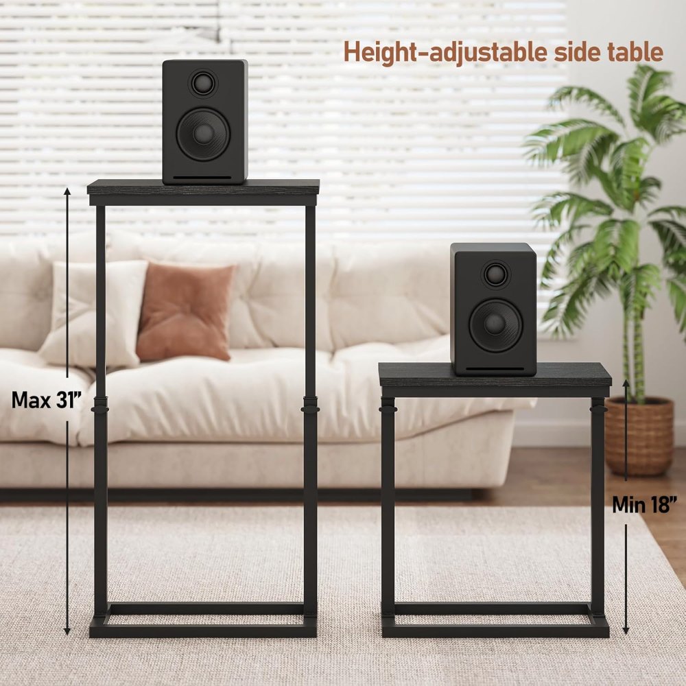 End Table, Black, 7.9" wide, view 2