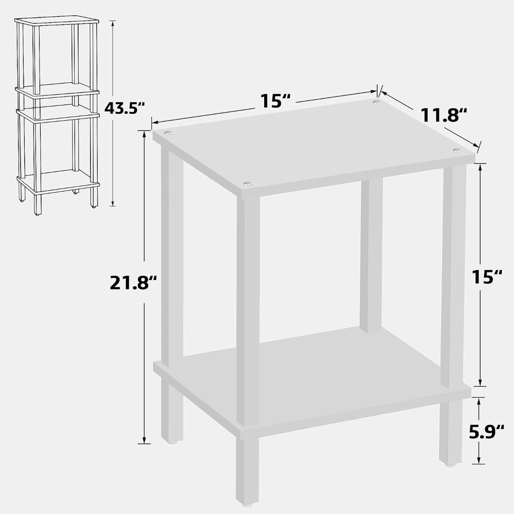 End Table, Pure White, view 3