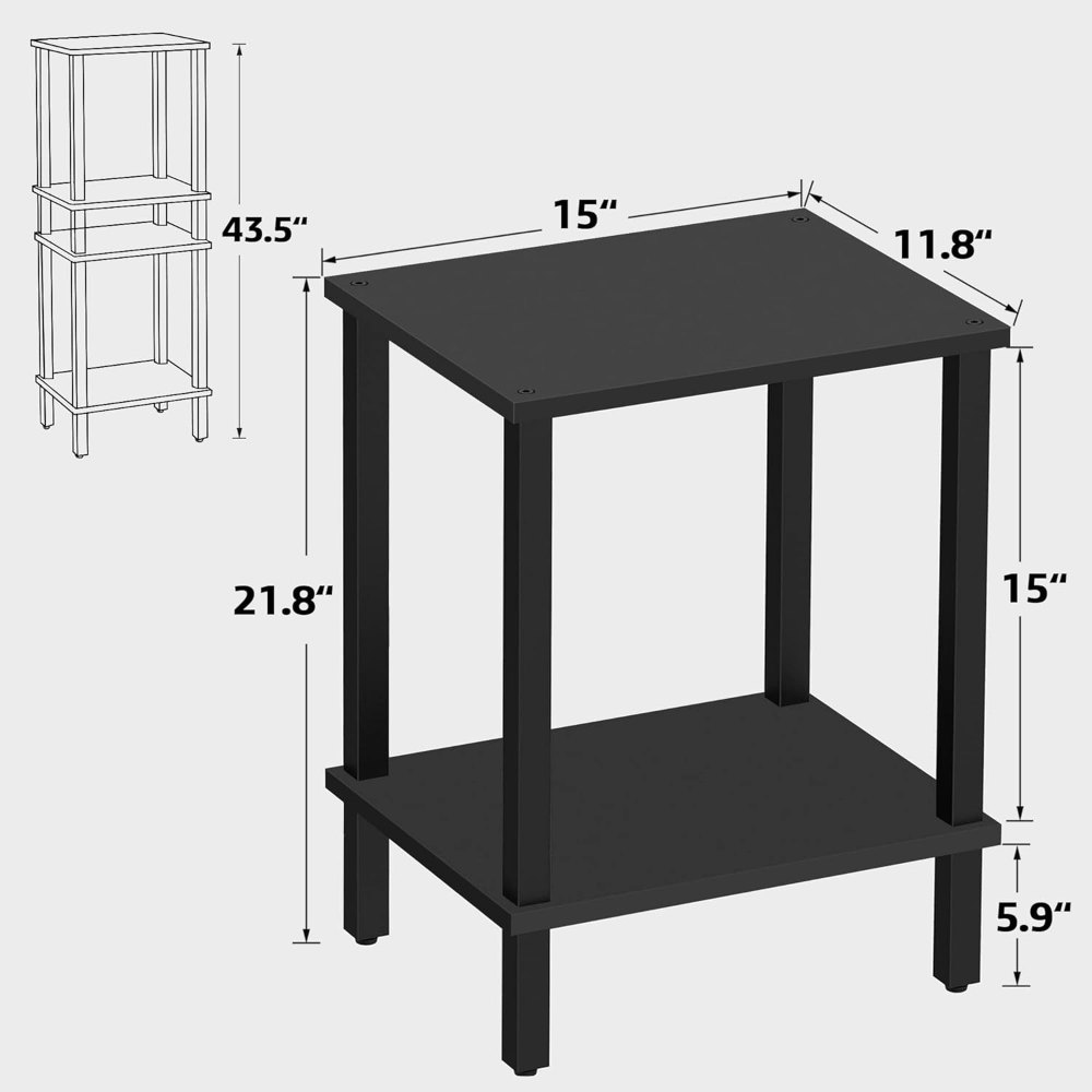 End Table, Set of 2, Black, view 3