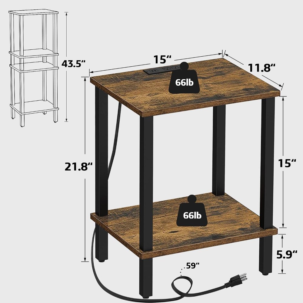 End Table, Set of 2, Brown, view 3