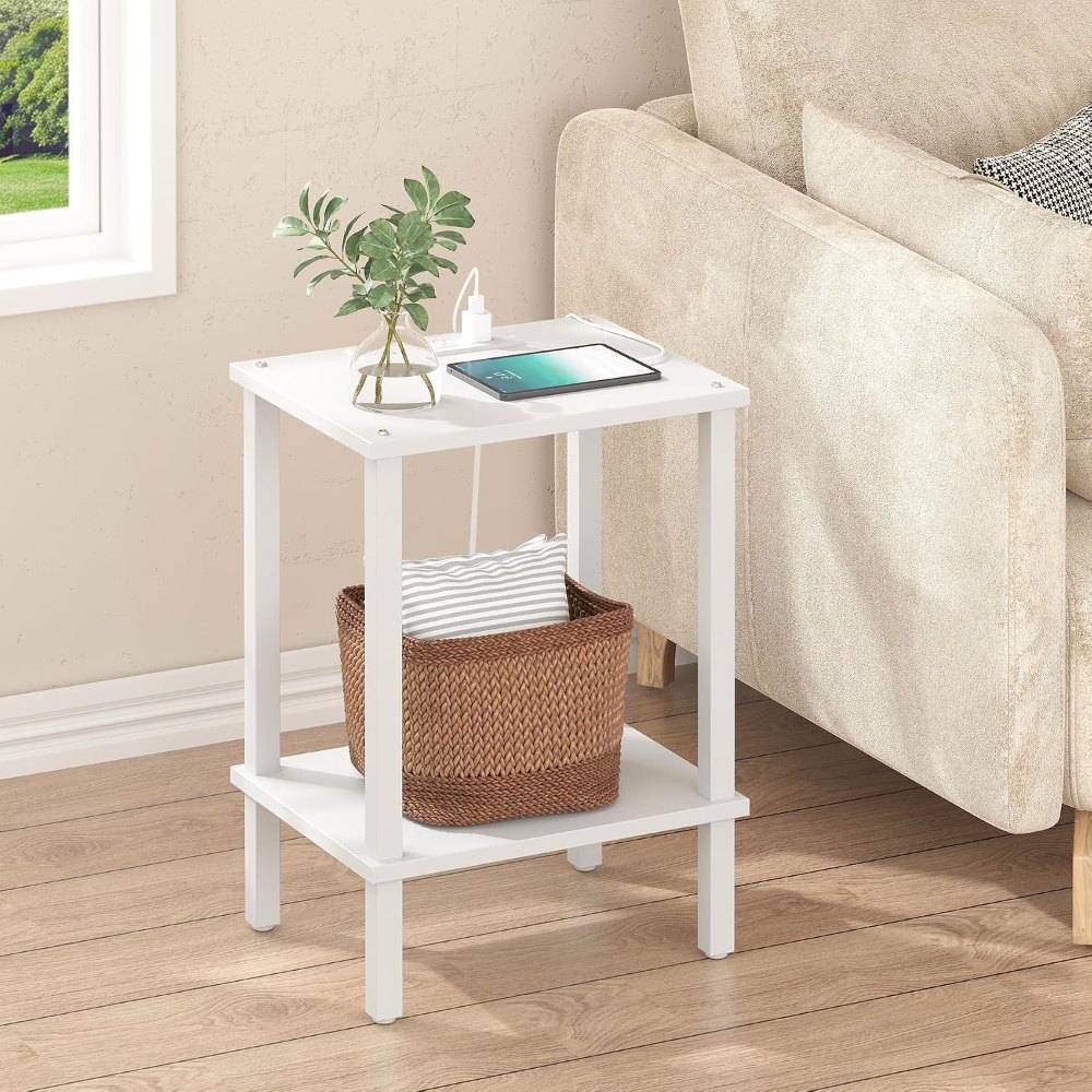 End Table, Set of 2, White, view 2