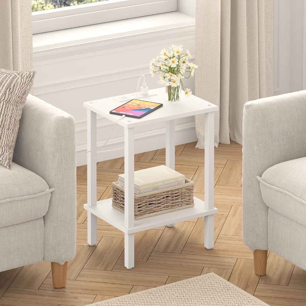 End Table, Set of 2, White, view 8