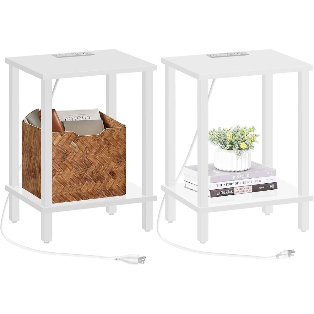End Table, Set of 2, White