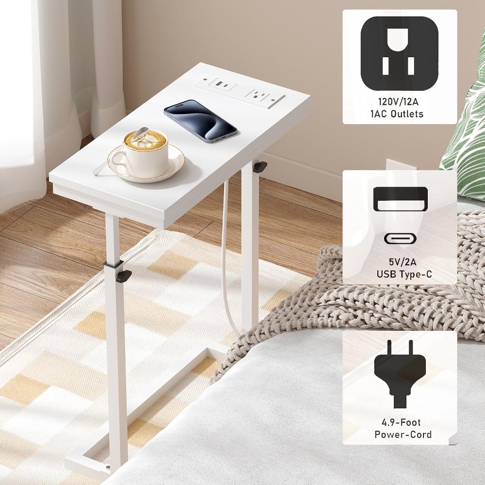 End Table, White, 15.7" wide, view 6