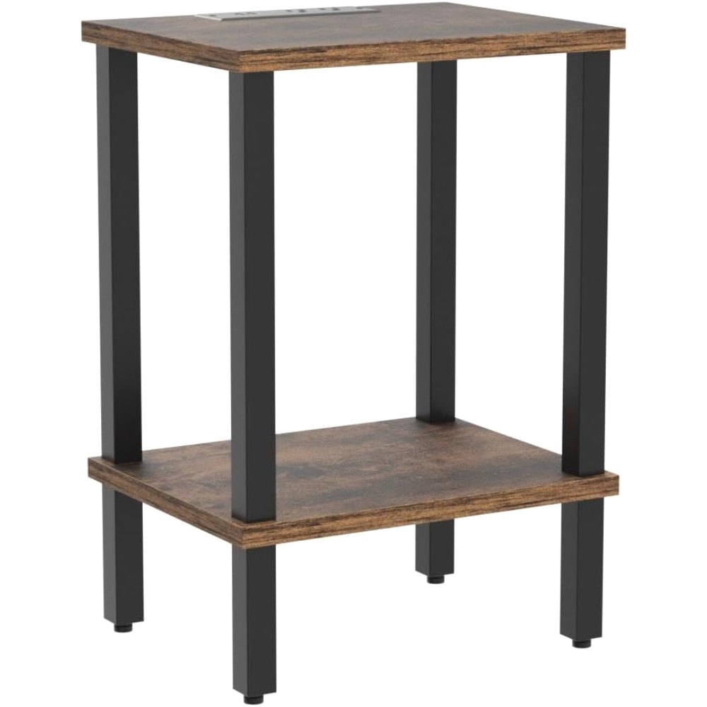 End Table, with Charging Station, Brown, view 5