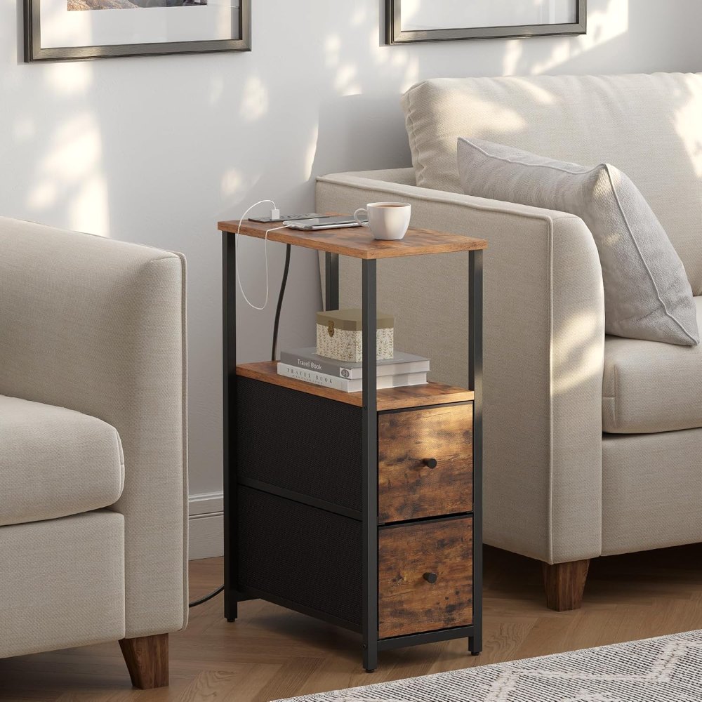 Narrow End Table, Brown, view 4