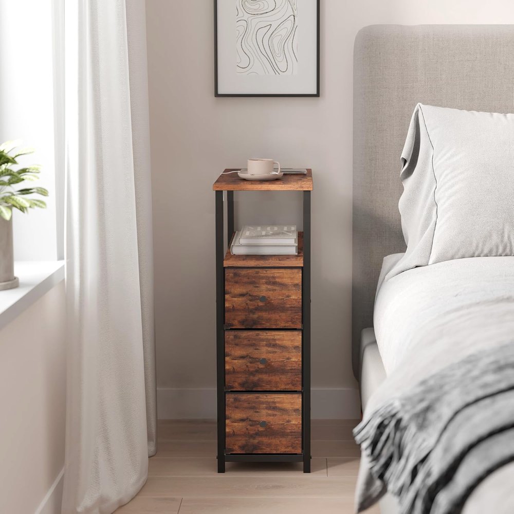 Narrow Night Stand, Brown, 15.9" wide, detail 8
