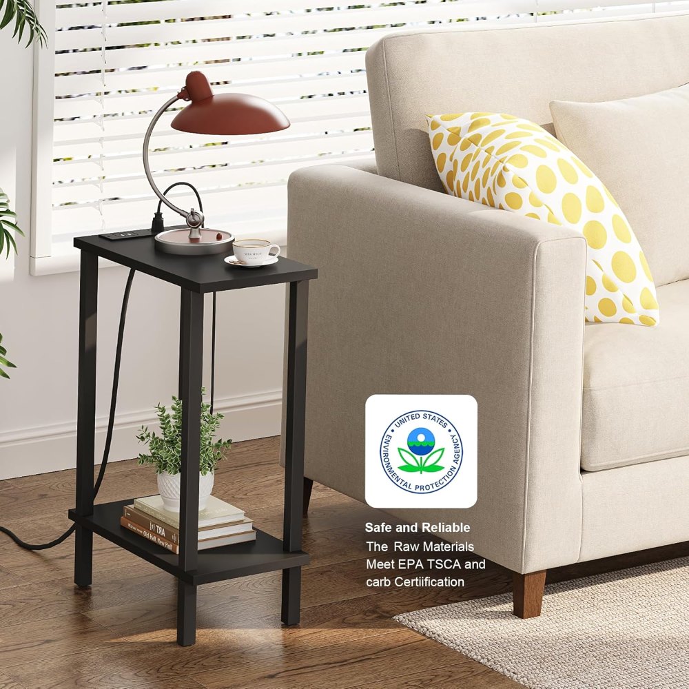 Narrow Side Table, Black, view 4