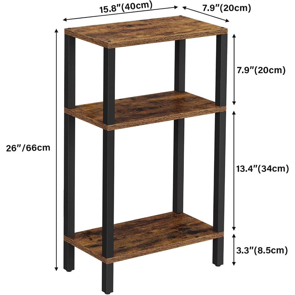 Narrow Side Table, Brown, 15.8" wide, view 3