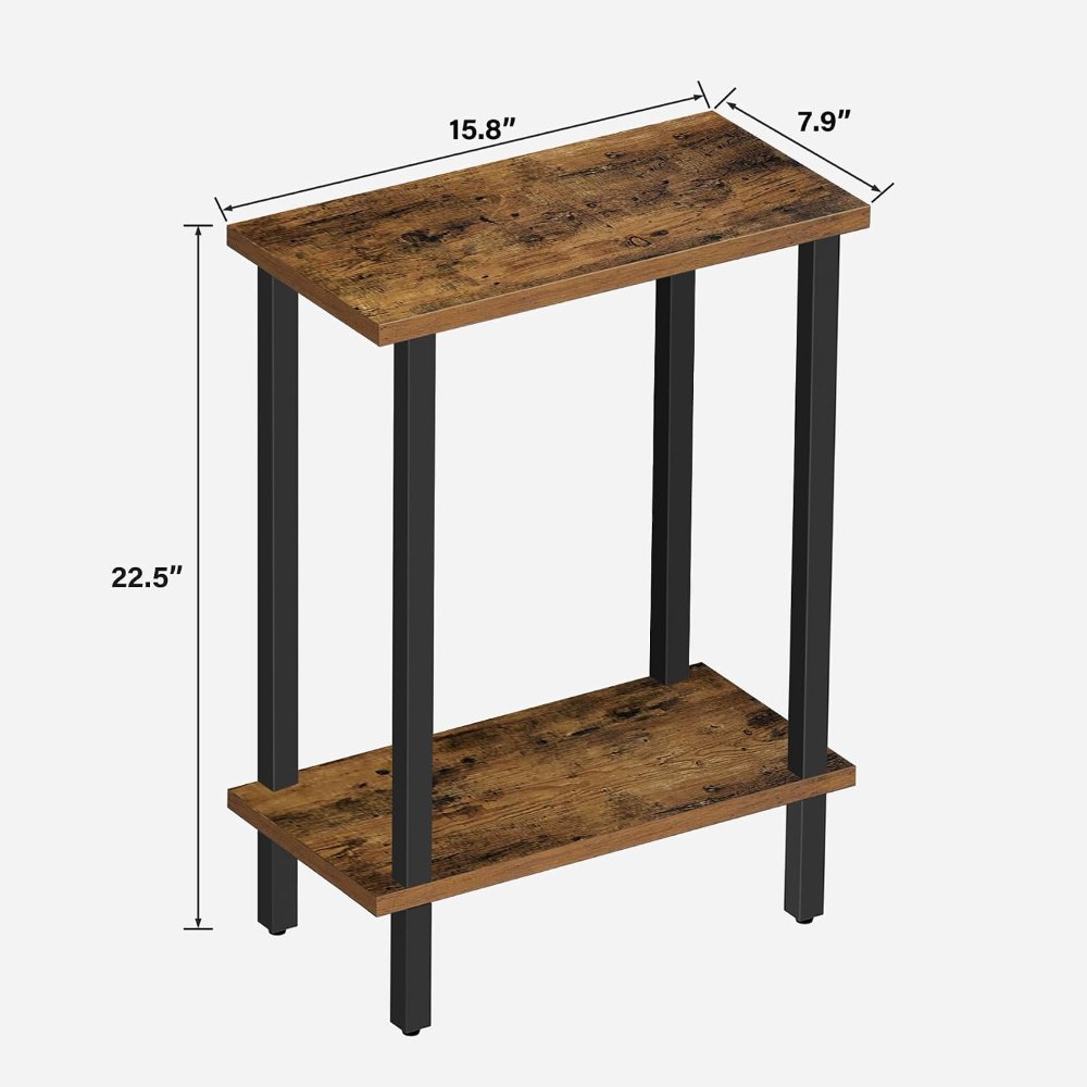 Narrow Side Table, Brown, 7.9" wide, view 3
