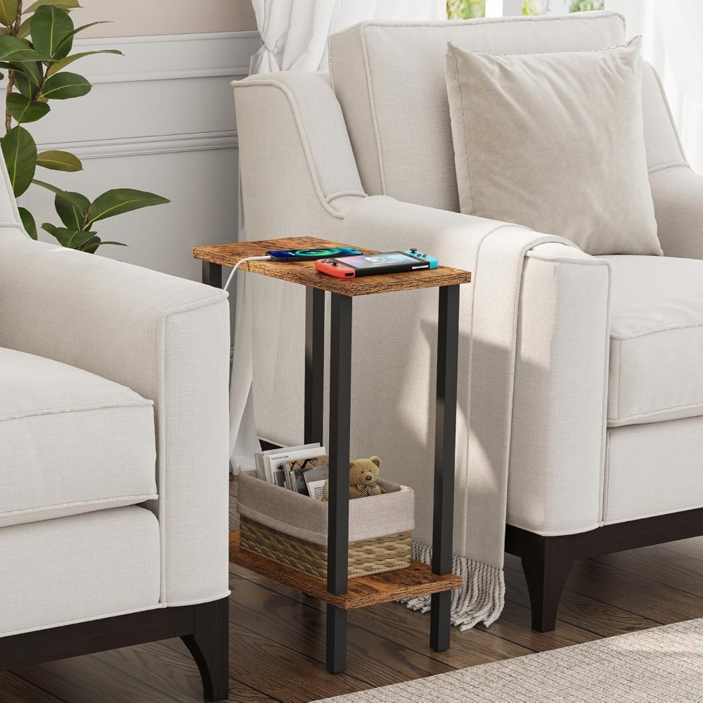 Narrow Side Table, Brown, 7.9" wide, view 4