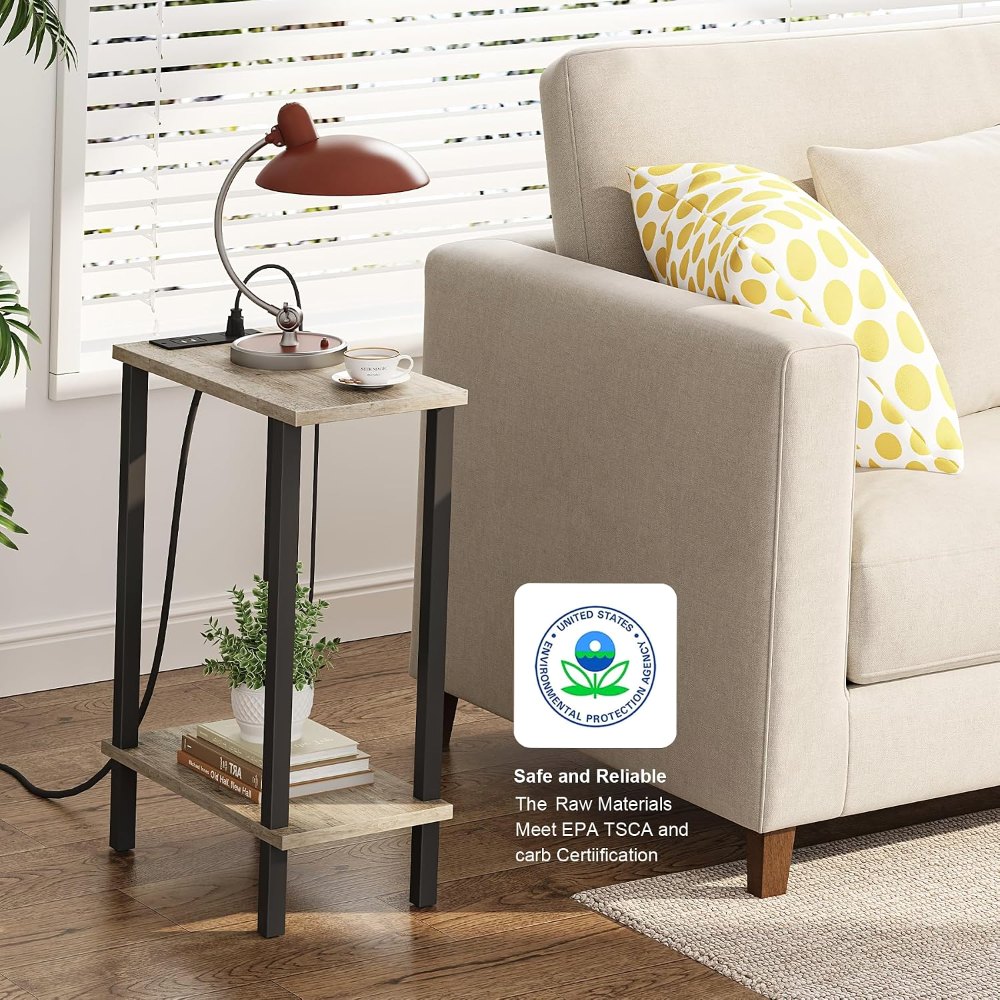Narrow Side Table, Set of 2, Greige, view 5