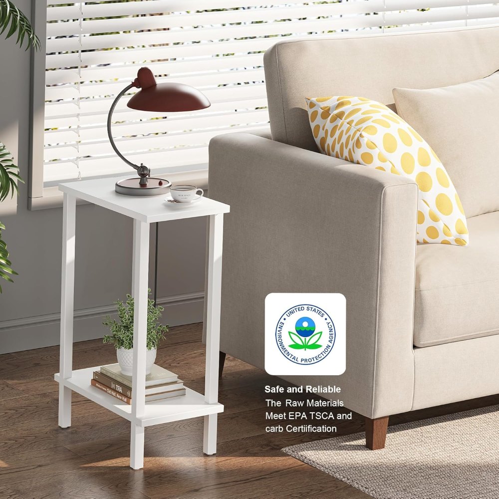 Narrow Side Table, White, view 4