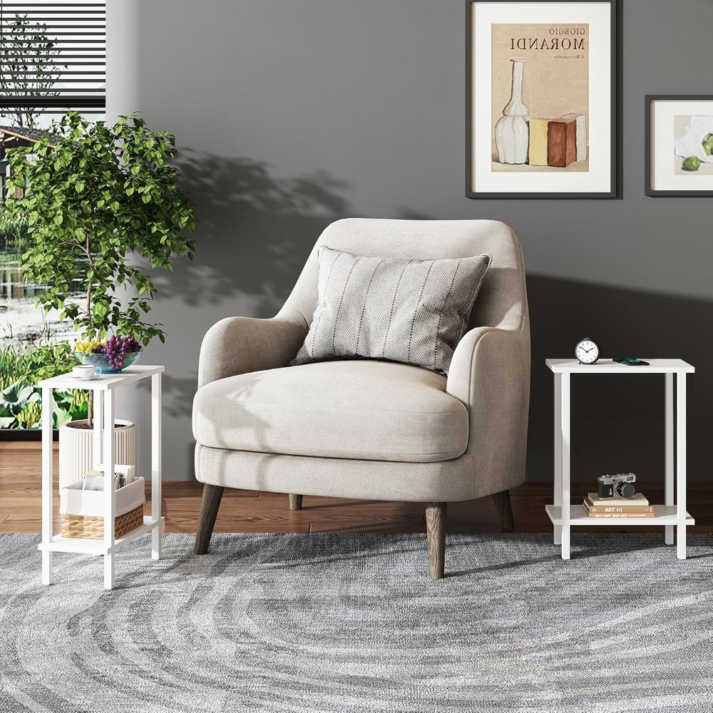 Narrow Side Table, White, view 7