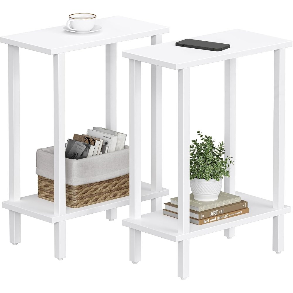 Narrow Side Table, White