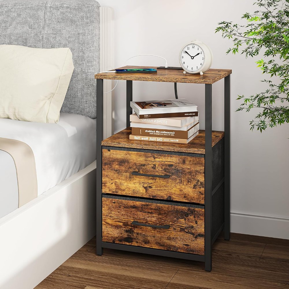 Nightstands, Set of 2, Brown, view 2
