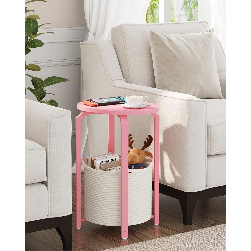 Oval End Tables, Pink, view 5
