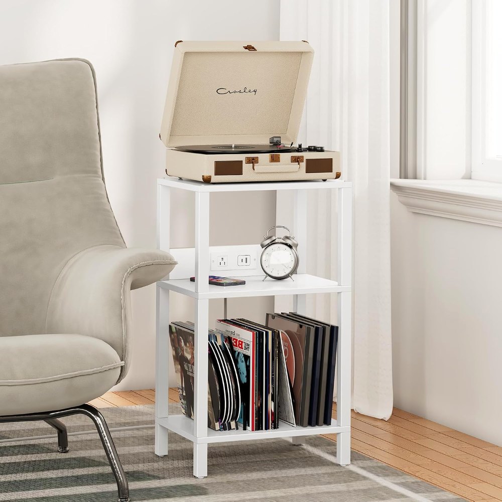 Record Player Stand, White, view 2