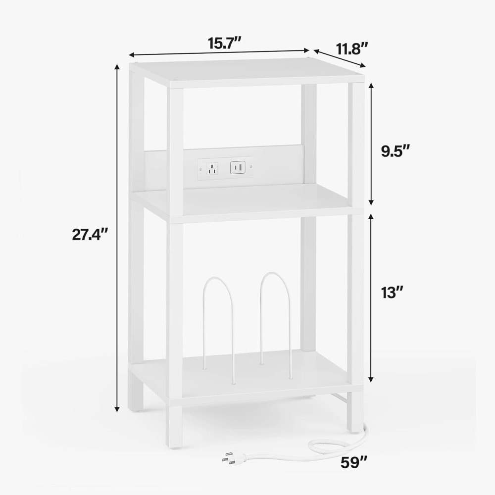 Record Player Stand, White, view 3