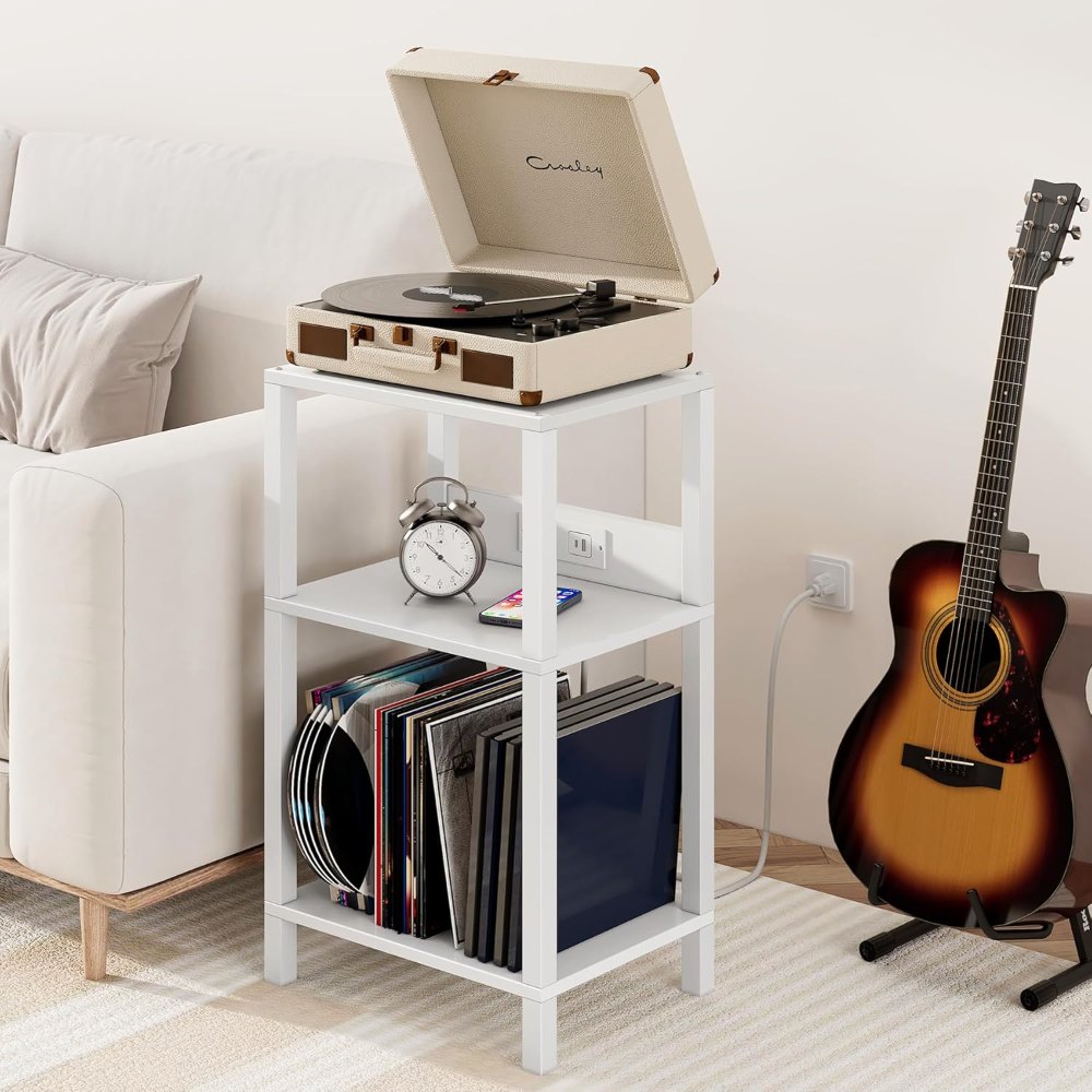 Record Player Stand, White, view 6